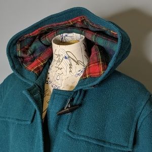 Vintage LL Bean Wool Trench Forest Green 14